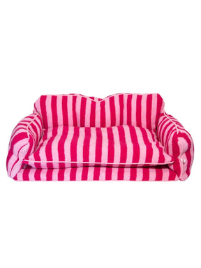 Glow Pups - Dog Bed Sofa Striped Pretty Pink