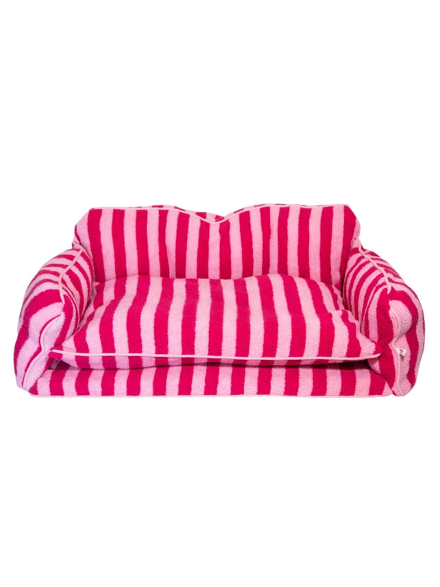 Glow Pups - Dog Bed Sofa Striped Pretty Pink
