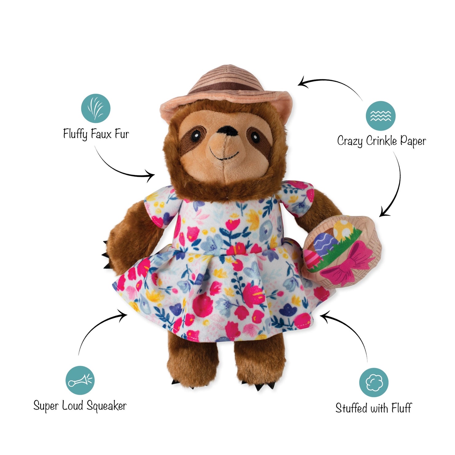 Petshop by Fringe Studio - Dog Toy Sunday's Best Plush Sloth