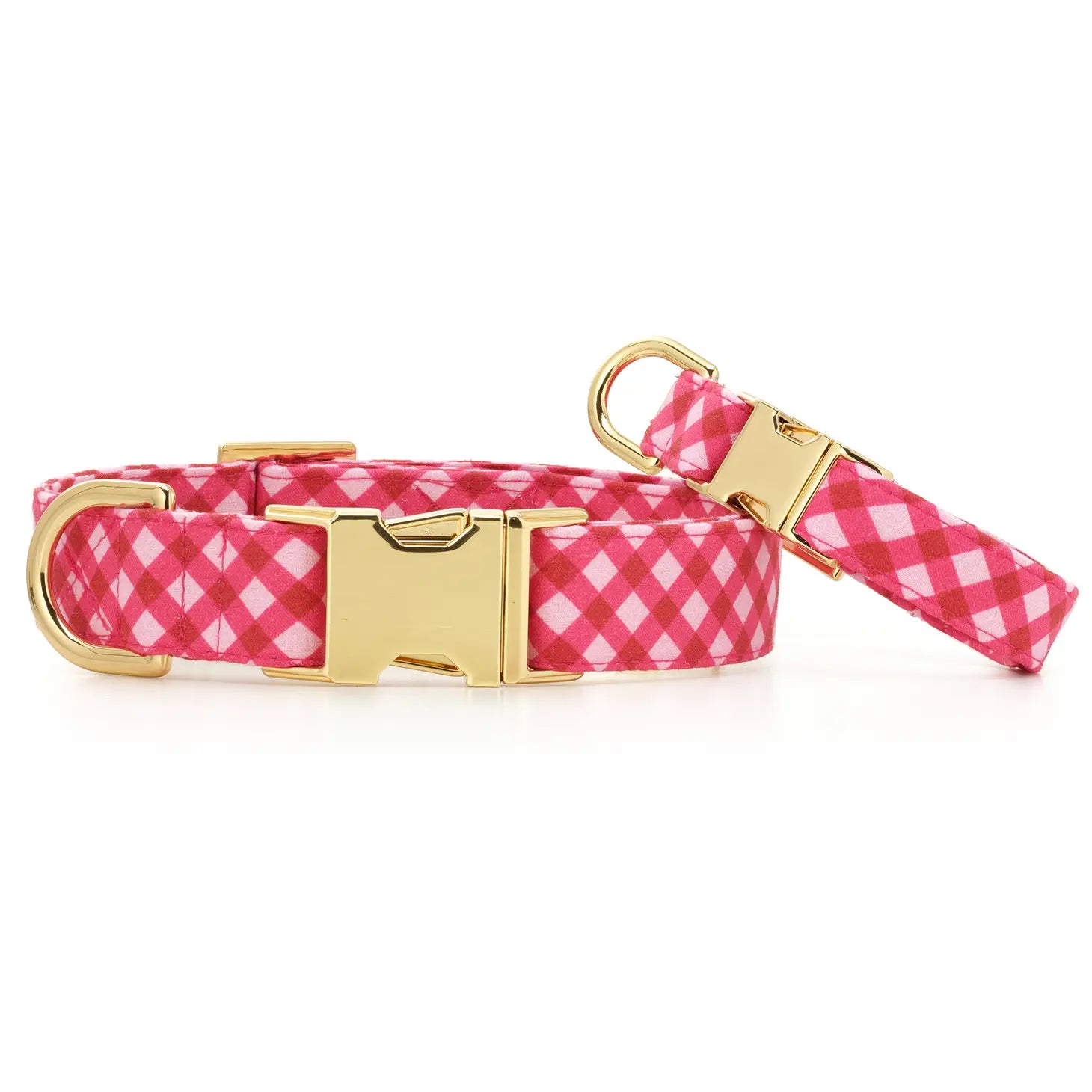 The Foggy Dog - Raspberry Gingham Valentine's Day Dog Collar