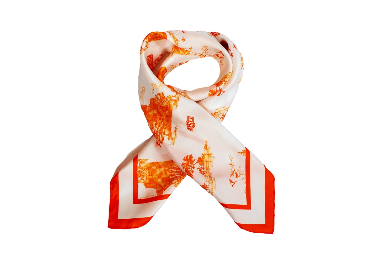 William & Lauren - OSU Toile Scarf Pistol Pete and Icons