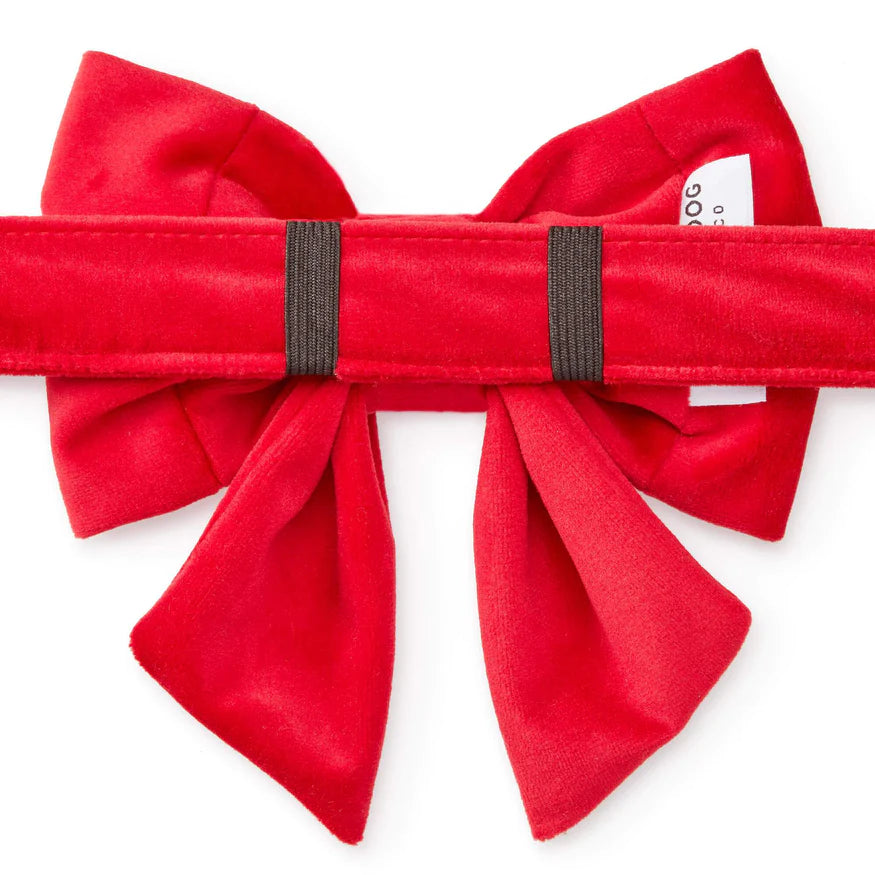The Foggy Dog - Lady Dog Bow Cranberry Velvet