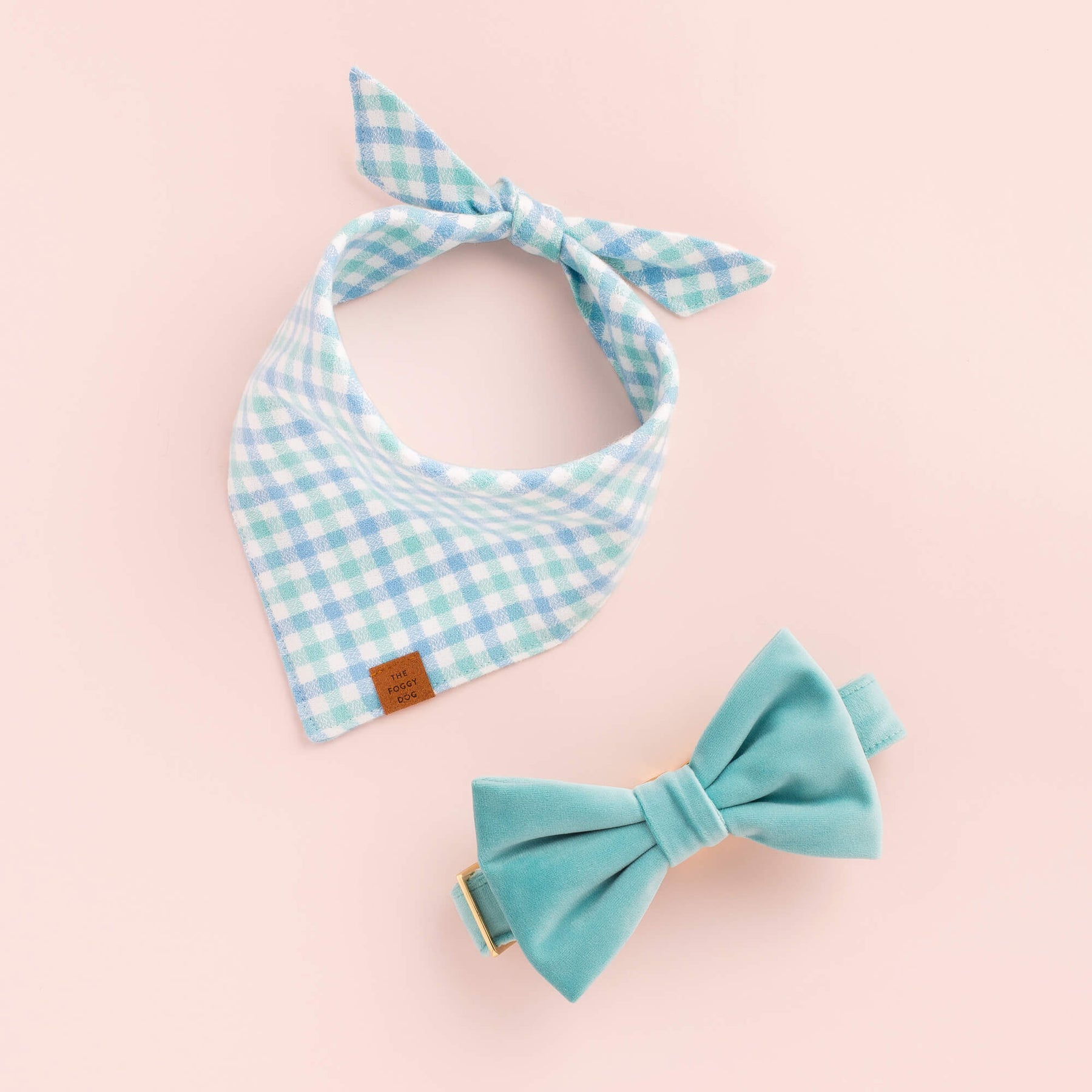 The Foggy Dog - Dog Bow Tie Robin's Egg Velvet