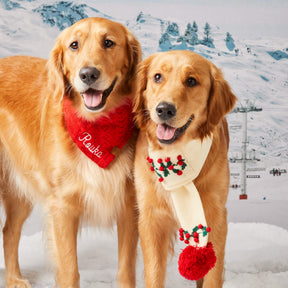 Foggy Dog - Dog Holiday Scarf Holly Bobble