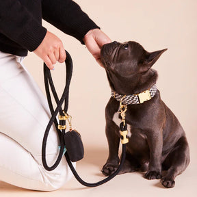 The Foggy Dog - Dog Collar Houndstooth Flannel