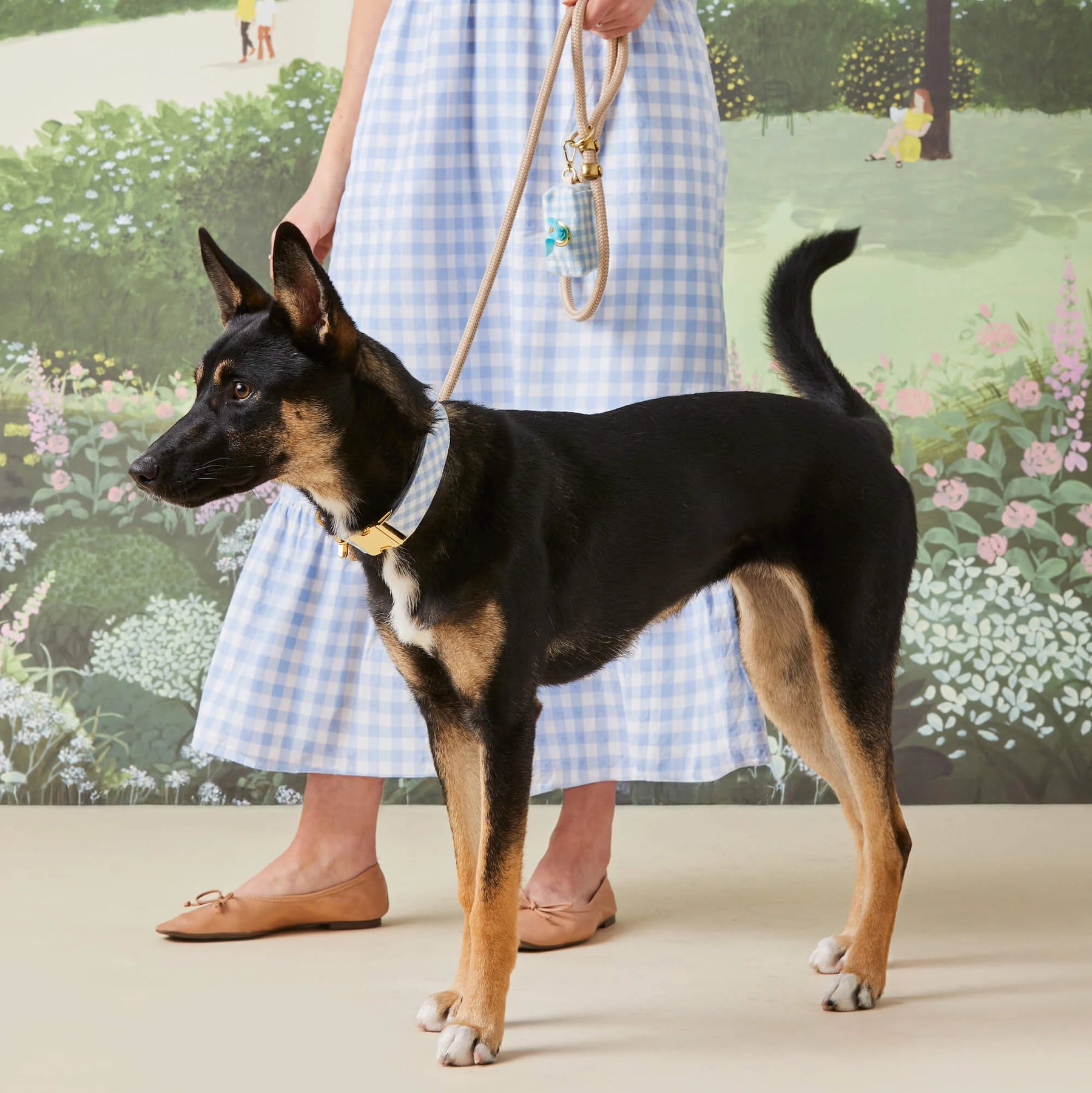The Foggy Dog - Waste Bag Dispenser Light Blue Gingham