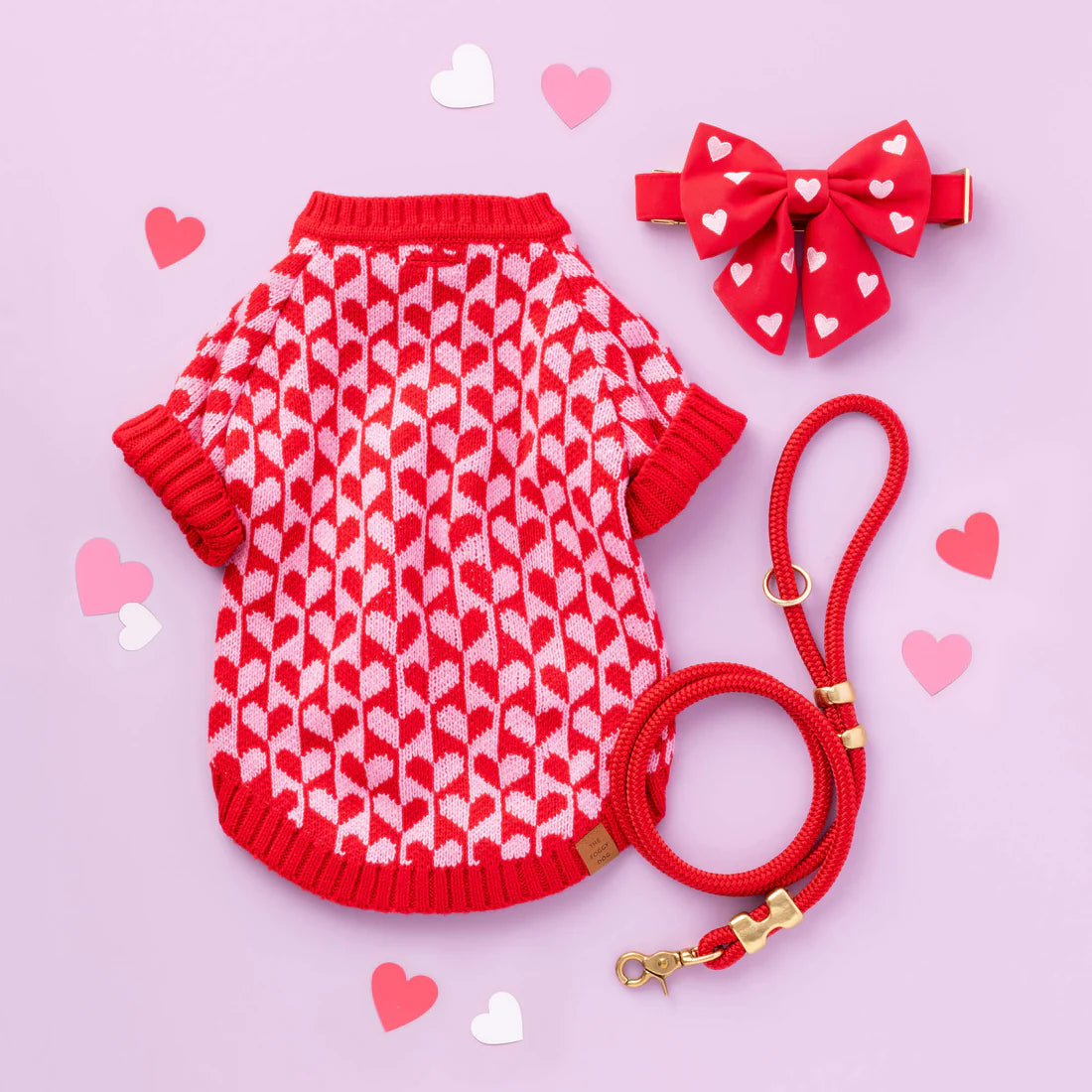 The Foggy Dog - Dog Sweater Heart Stripe