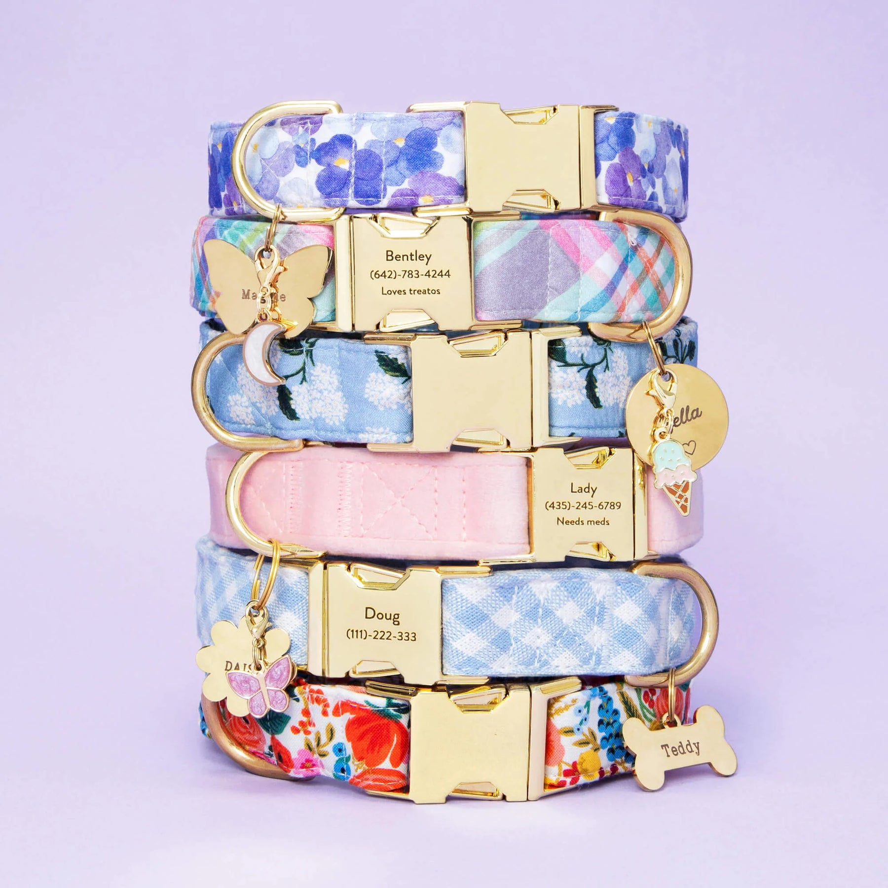 The Foggy Dog - Dog Collar Sky Blue Gingham