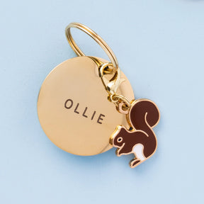 The Foggy Dog - Dog Charm Two Sided for Collar Brown Squirrel