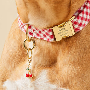 The Foggy Dog - Dog Charm Two Sided For Collar Cherries