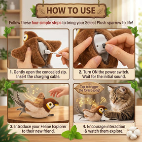 Vigor - Sparrow Bird Chirping Cat Toy Plush