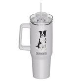 E & S Imports - Tumbler with Handle & Straw Border Collie