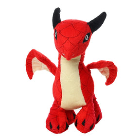 Tuffy Dog Toys - Mighty Dragon Red Plush Squeaky Dog Toy