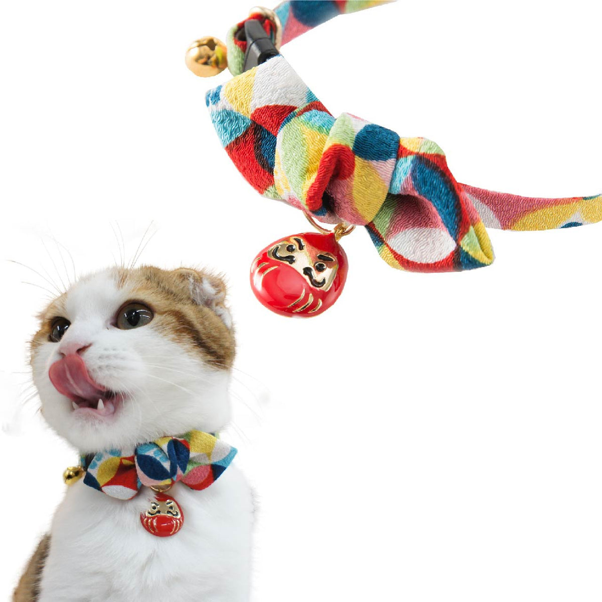 Moon-X USA - Cat Collar Daruma Charm Bowtie