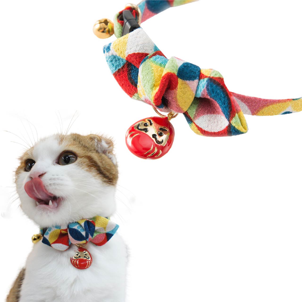 Moon-X USA - Cat Collar Daruma Charm Bowtie
