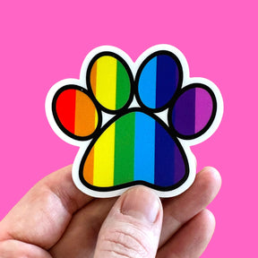 Bad Tags - Pride Rainbow Paw Print Sticker