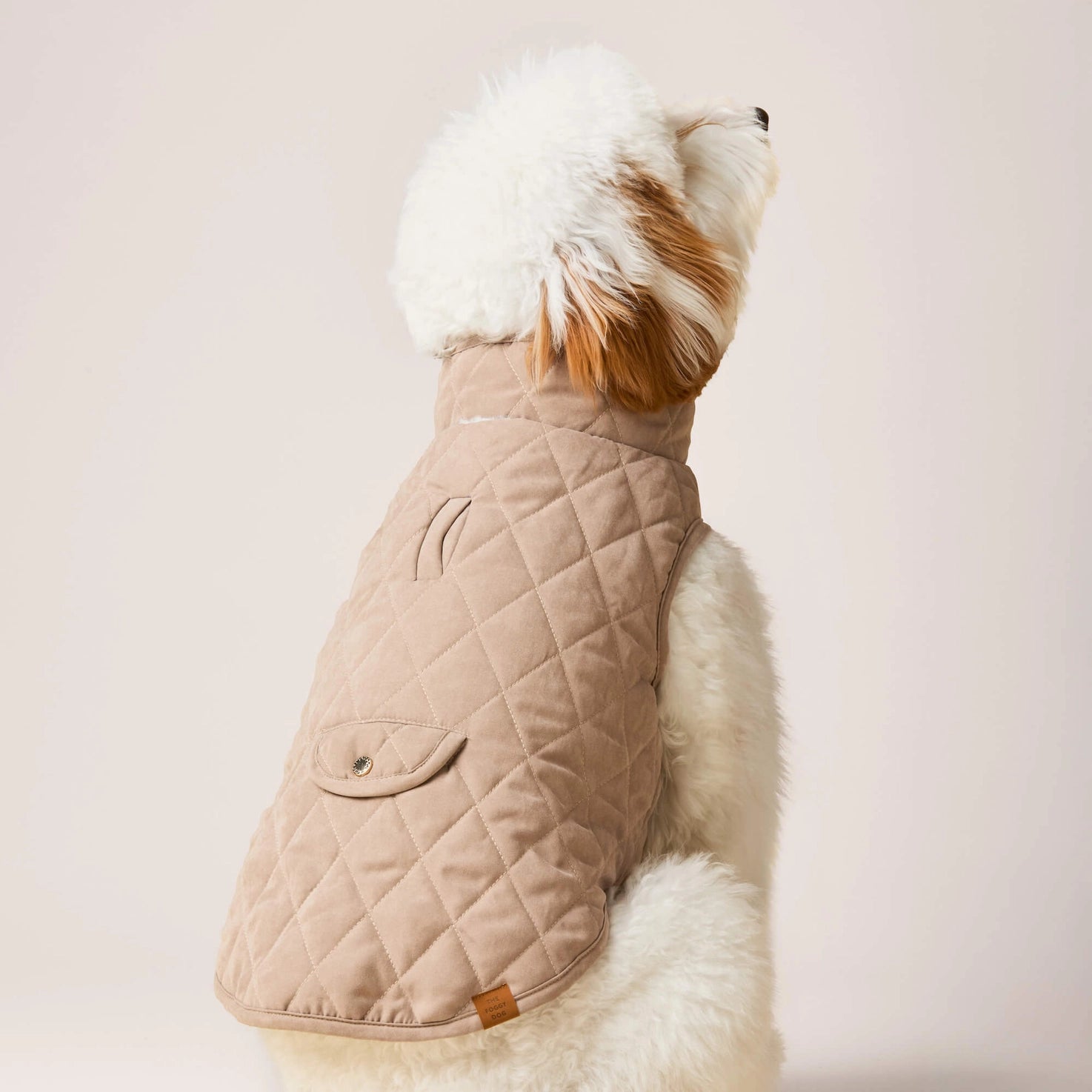 The Foggy Dog - Dog Jacket Fawn Sherpa-Lined Reversible