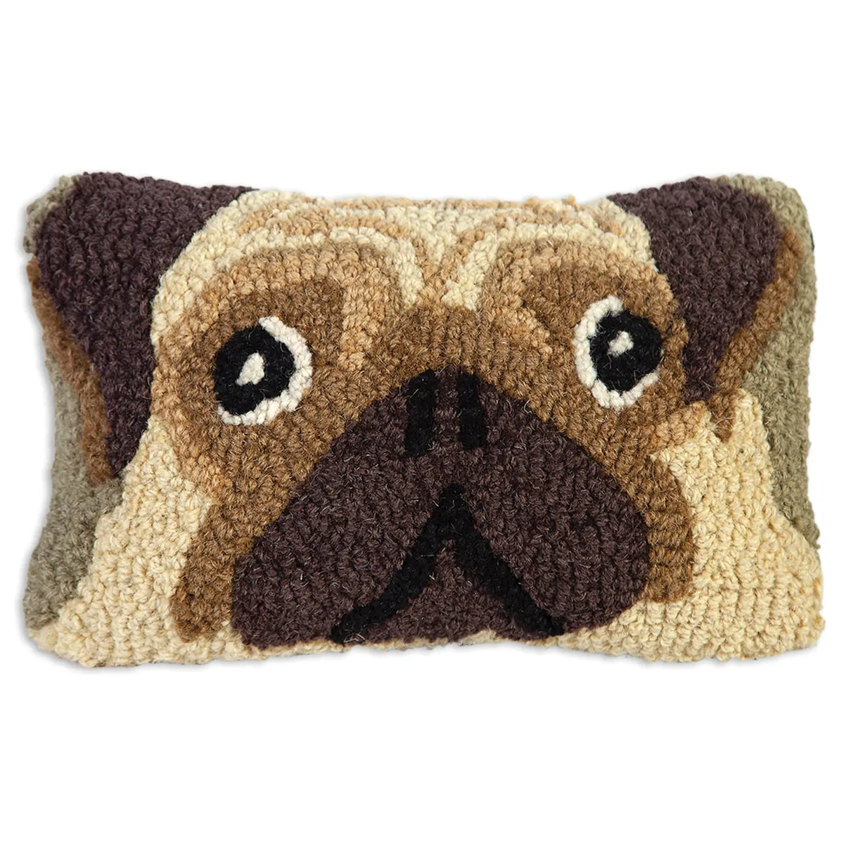 Chandler 4 Corners - Pillow Hooked Wool Pug