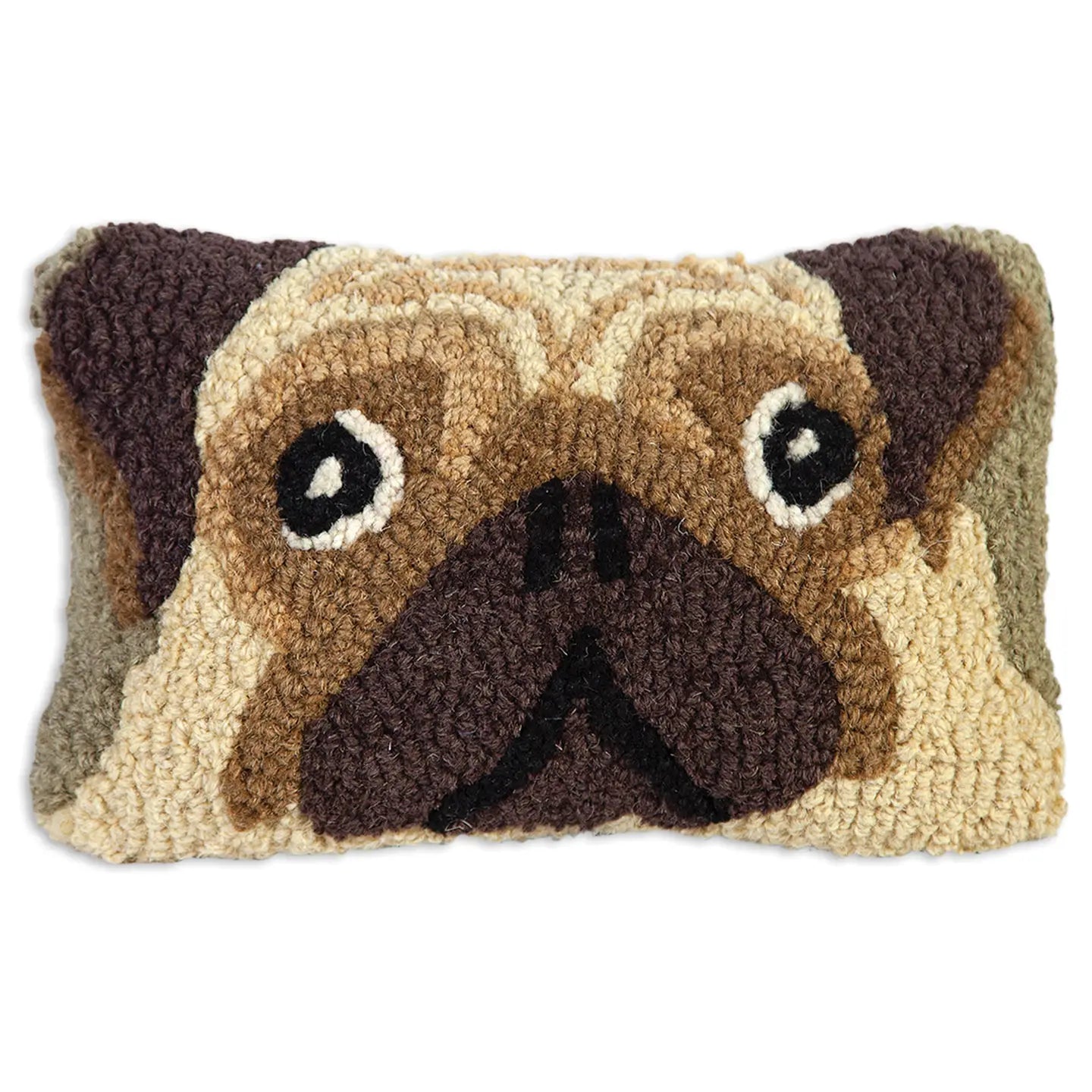 Chandler 4 Corners - Pillow Hooked Wool Pug