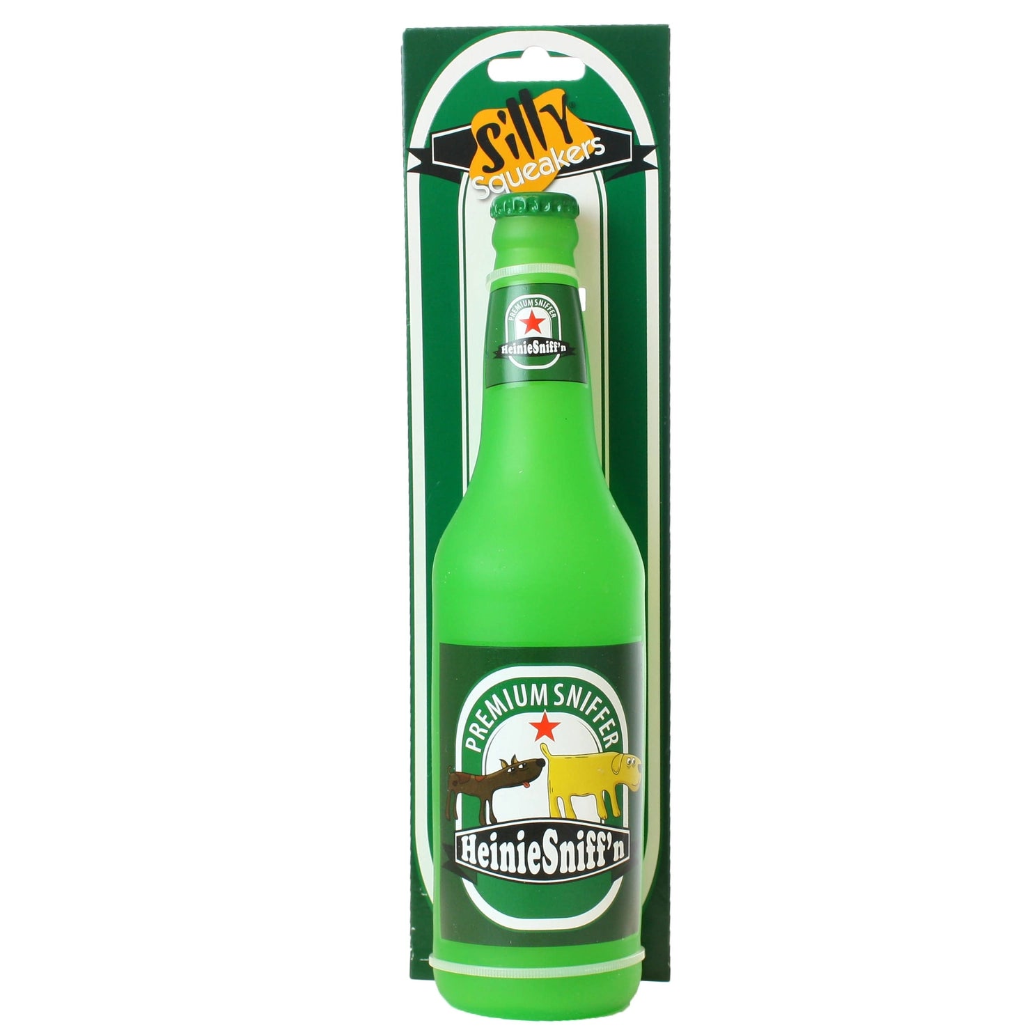 Tuffy Dog Toys - Silly Squeaker Beer Bottle Heinie Snifin Squeaky Dog Toy