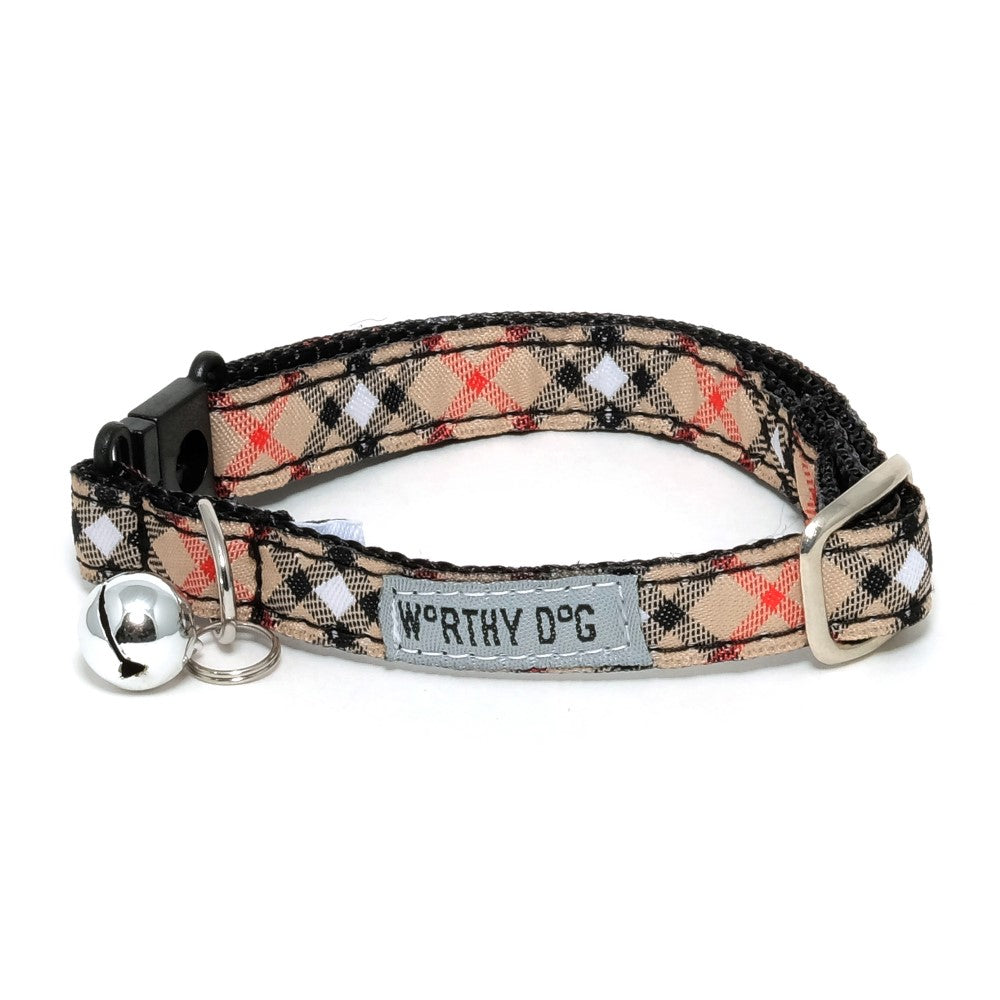 The Worthy Dog - Cat Collar Bias Plaid