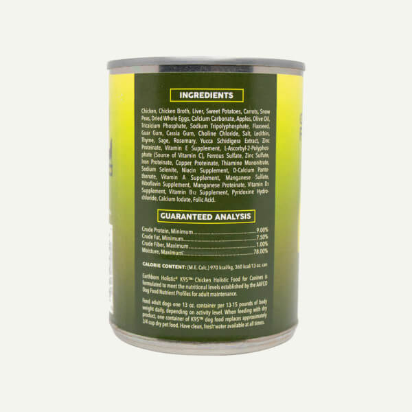 Earthborn Holistic - All Breeds, Adult Dog K95 Grain-Free Chicken Recipe Canned Dog Food