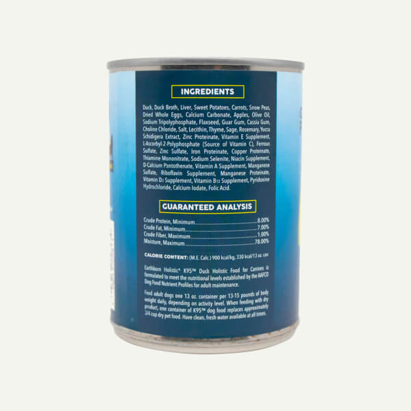 Earthborn Holistic - All Breeds, Adult Dog K95 Grain-Free Duck Recipe Canned Dog Food