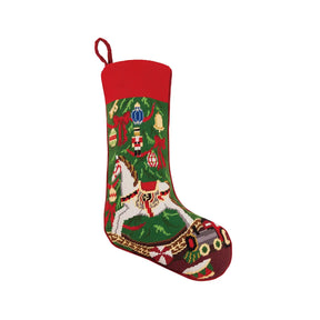 Peking Handicraft - Stocking Christmas Rocking Horse Embroidered