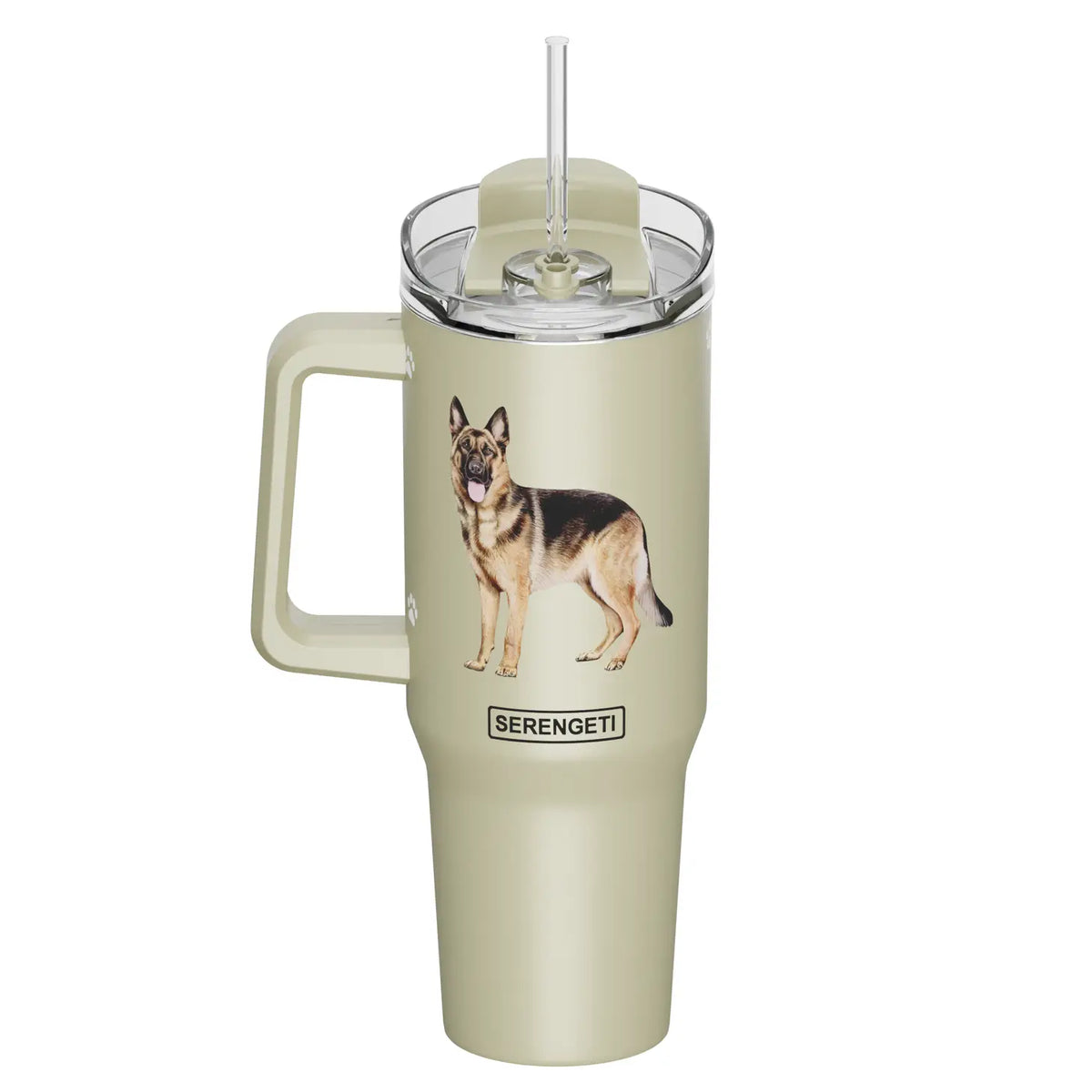 E & S Imports - Tumbler with Handle & Straw German Shepherd