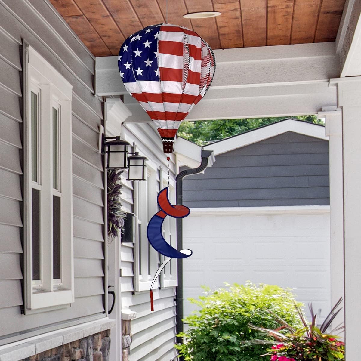 Tsyware - Patriotic Hot Air Balloon Garden Wind Spinner Windmill