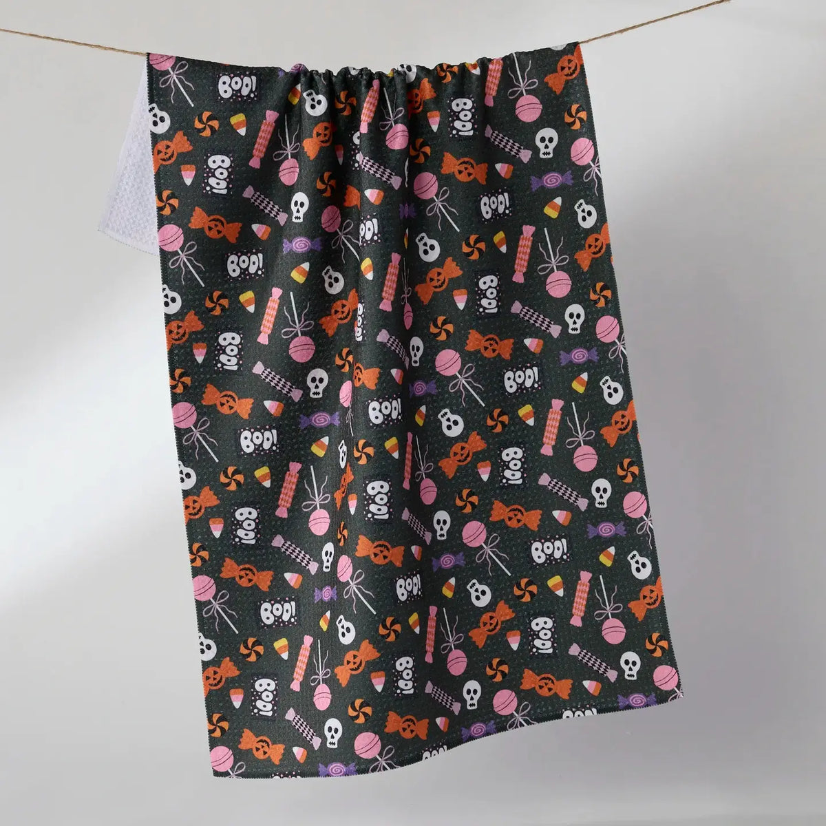 Geometry - Tea Towel Spooky Sweets Black