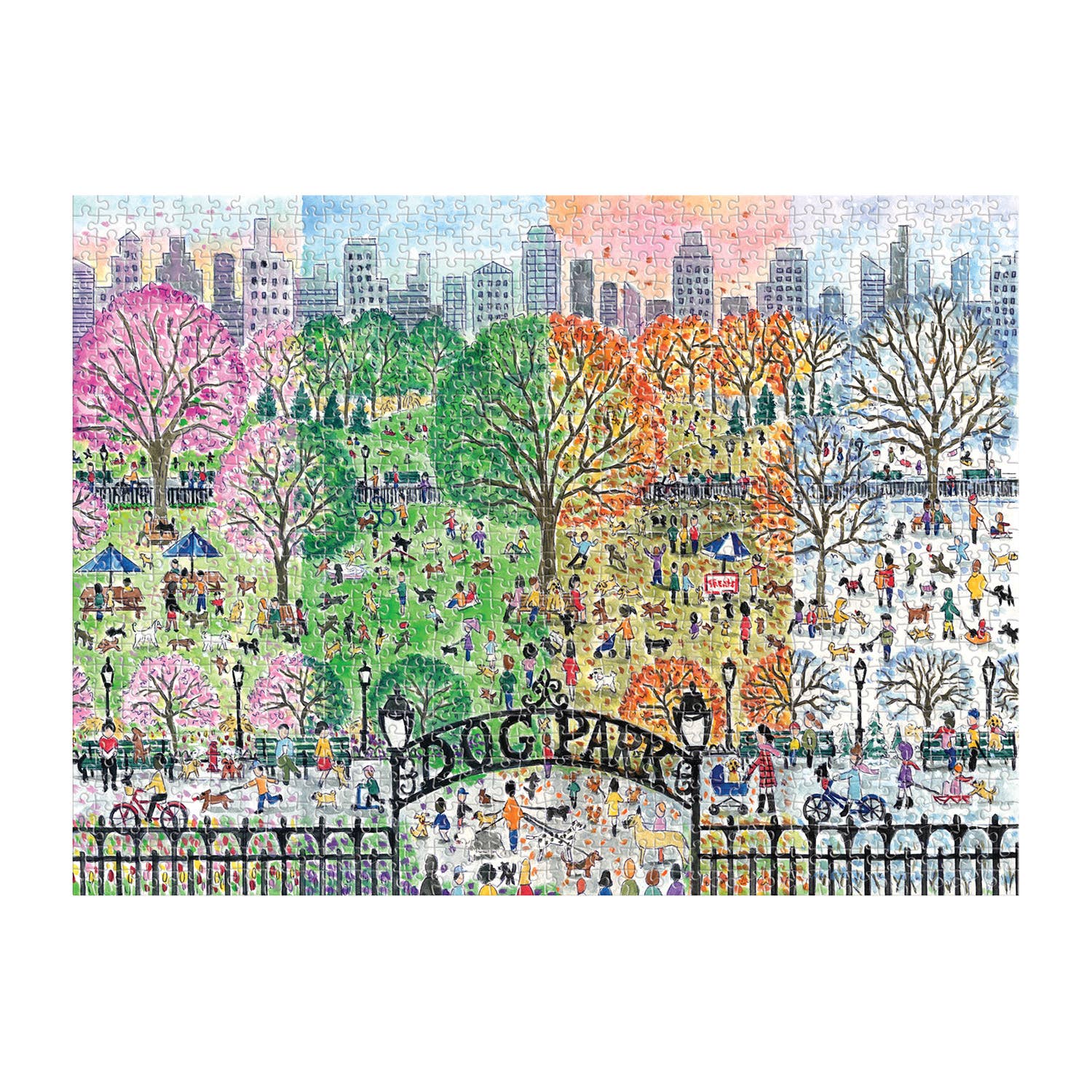 Chronicle-Hachette Book - Puzzle Michael Storrings Dog Park in Four Seasons