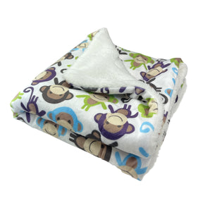 Klippo Pet - Blanket Monkey Double Layered Ultra Soft Minky Plush