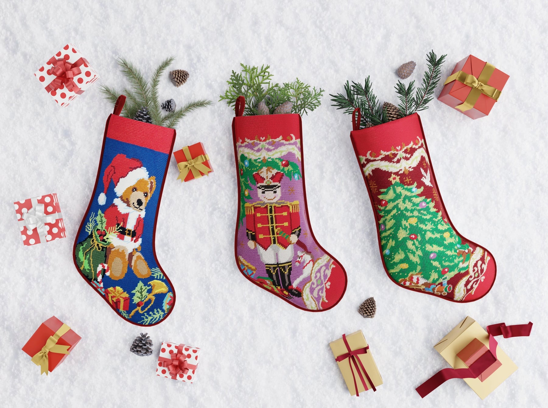 Peking Handicraft - Christmas Soldier Needlepoint Embroidered Stocking