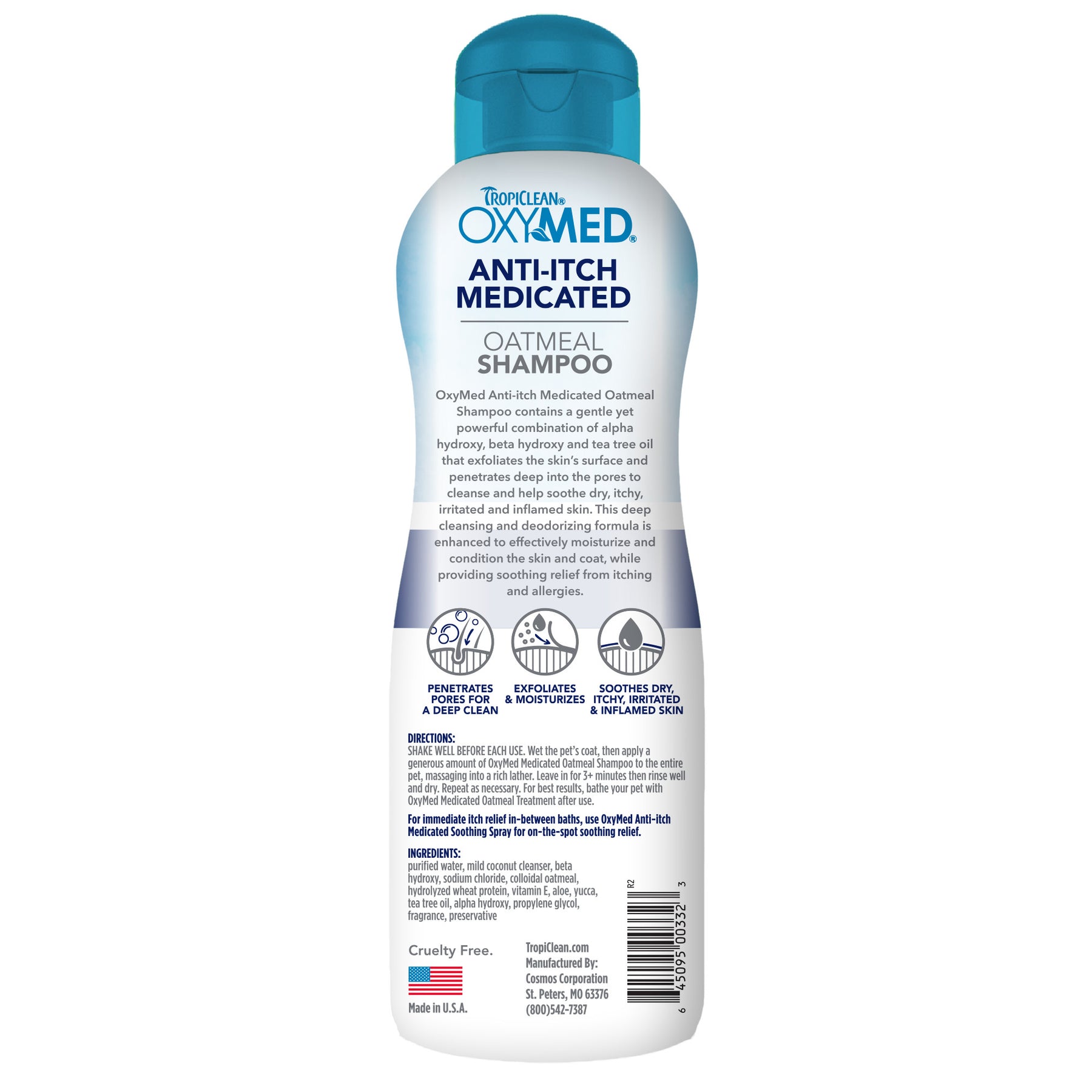 TropiClean - OxyMed Medicated Anti Itch Shampoo for Pets - Southern Agriculture 