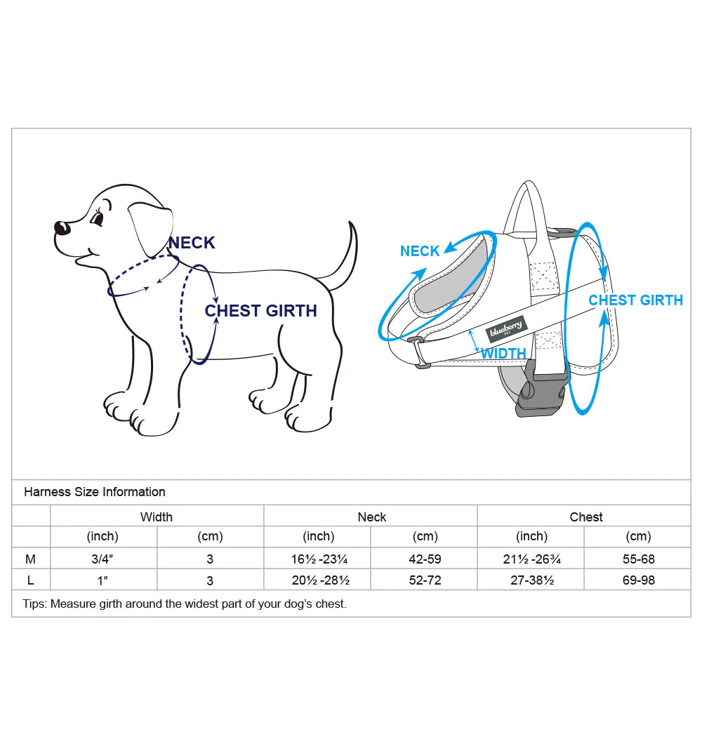 Blueberry Pet - Violet and Celeste | Service K-9, 3M Reflective Dog Harness
