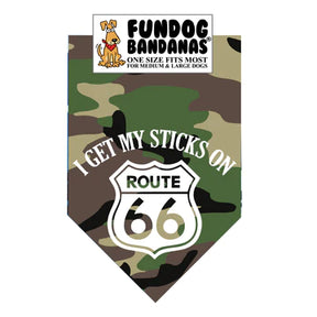 FunDog Bandanas - Dog Bandana I Get My Sticks on Route 66