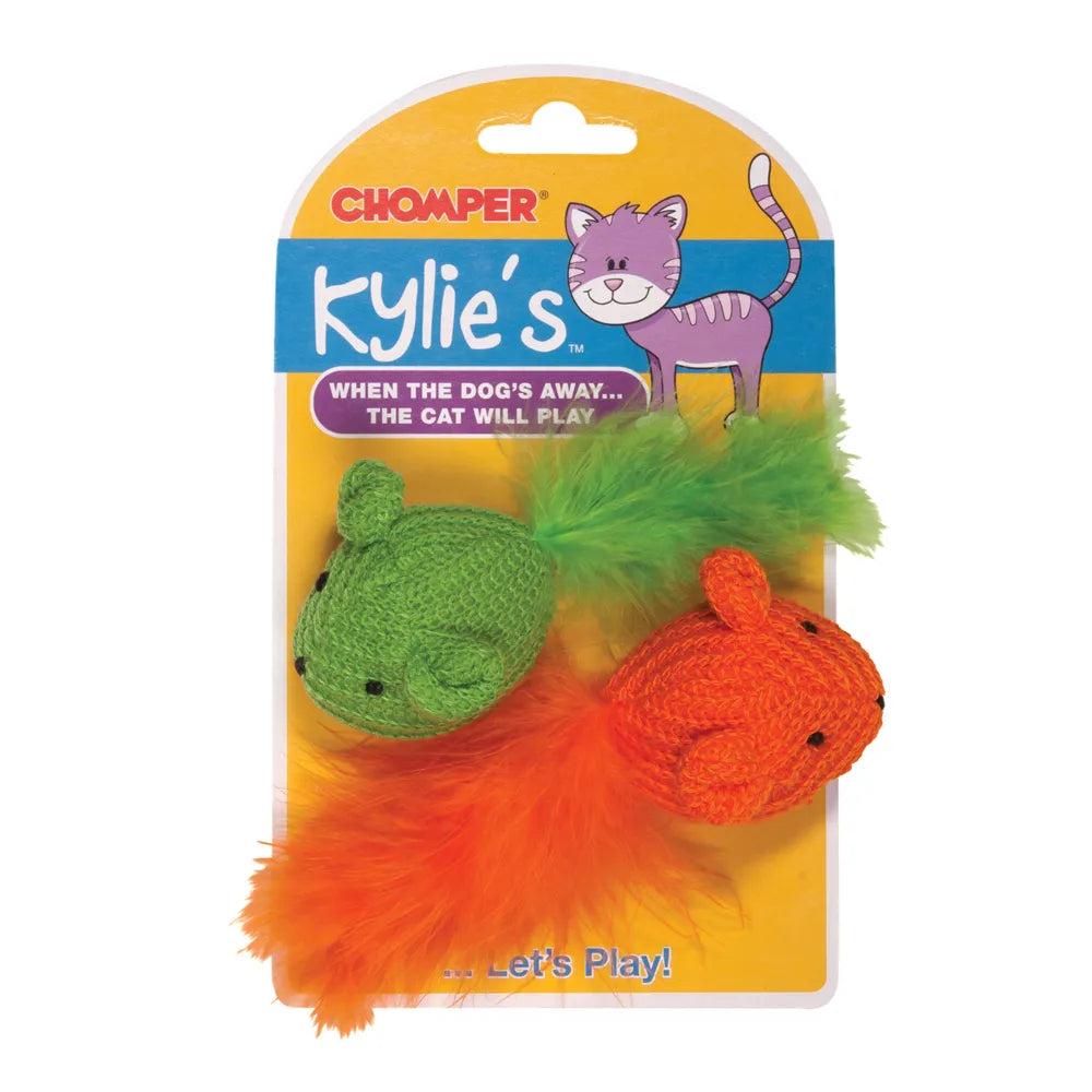 Kylie's - Knit Mouse with Feather 2Pk