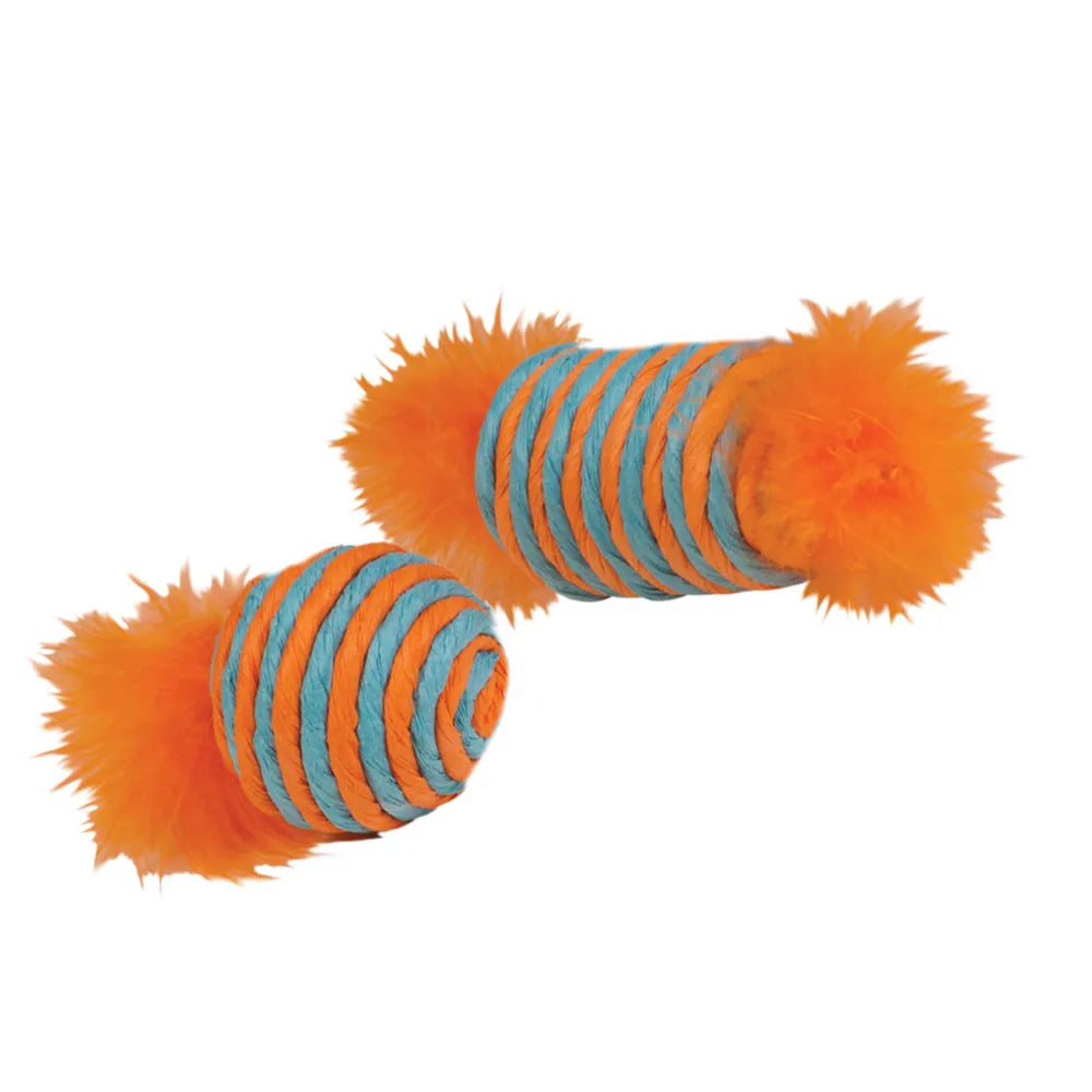 Kylie's - Brights Raffia Spool & Ball With Feather 2pk