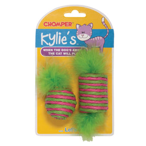 Kylie's - Brights Raffia Spool & Ball With Feather 2pk