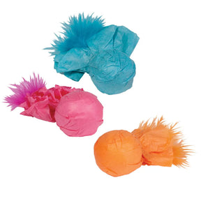 Kylie's - Paper Ball Rattlers with Feather 3pk