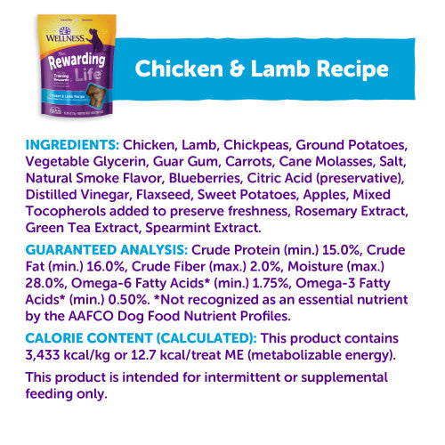 Wellness - Rewarding Life Treats Grain-Free Chicken & Lamb Recipe Soft & Chewy Dog Treats - Southern Agriculture 