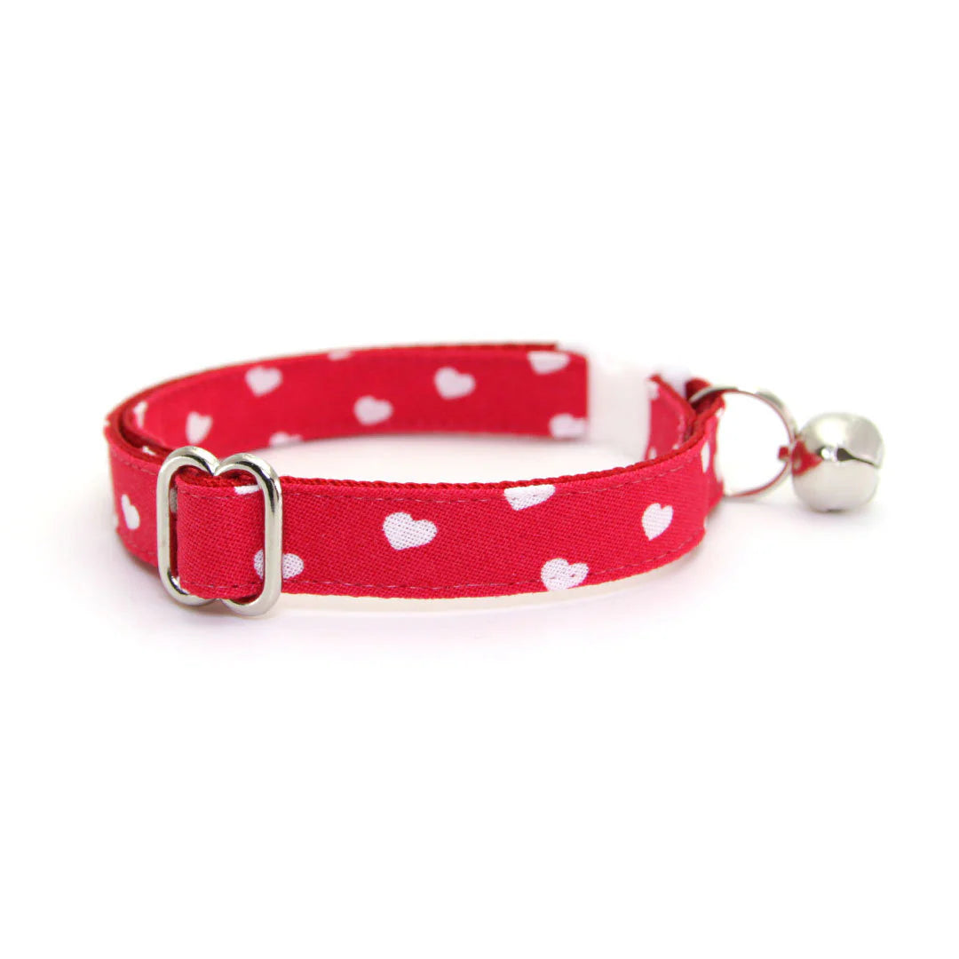 Made by Cleo - Cat Collar "Love Song" Valentine's Day Heart with Gold Breakaway