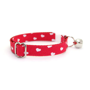 Made by Cleo - Cat Collar "Love Song" Valentine's Day Heart with Gold Breakaway