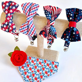 Made by Cleo - Cat Collar "Stars & Stripes" Breakaway with Gold