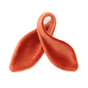 Made by Cleo - Cat Collar "Velvet-Roasted	Pumpkin" & Bunny Ear Bow Set
