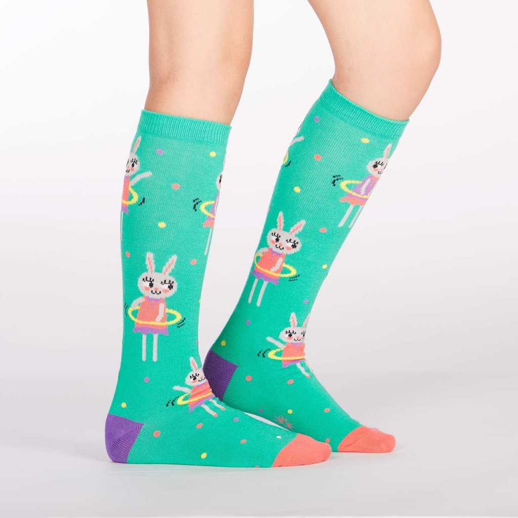 Sock It To Me - Hoola Hoopin' Bunnies Knee High Youth Socks