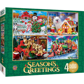 MasterPieces - Puzzle Season's Greetings 500 Piece 4 Pack