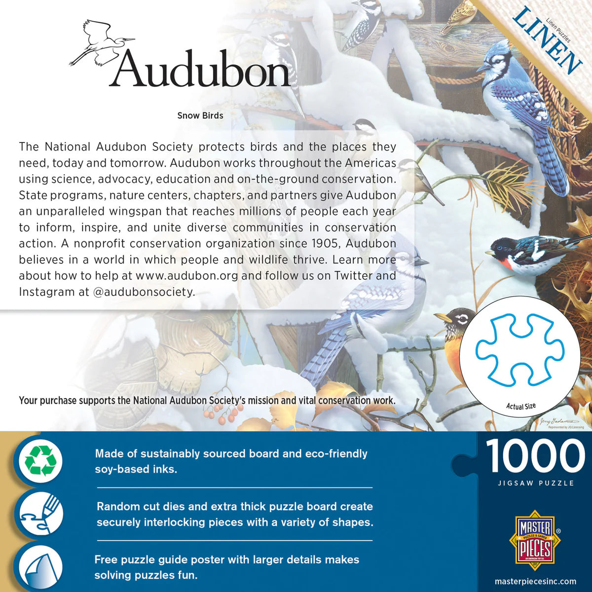 MasterPieces - Puzzle Audubon - Snow Birds 1000 Piece