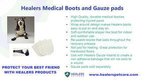 Healers PetCare - Booties for Dogs (2 Booties & 2 Gauze Inserts)